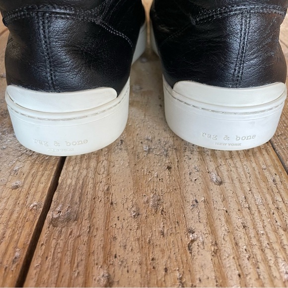 Rag & Bone Women’s Kent Leather High Top Sneakers Black EU Size 38.5 US Size 8.5 - Picture 4 of 14
